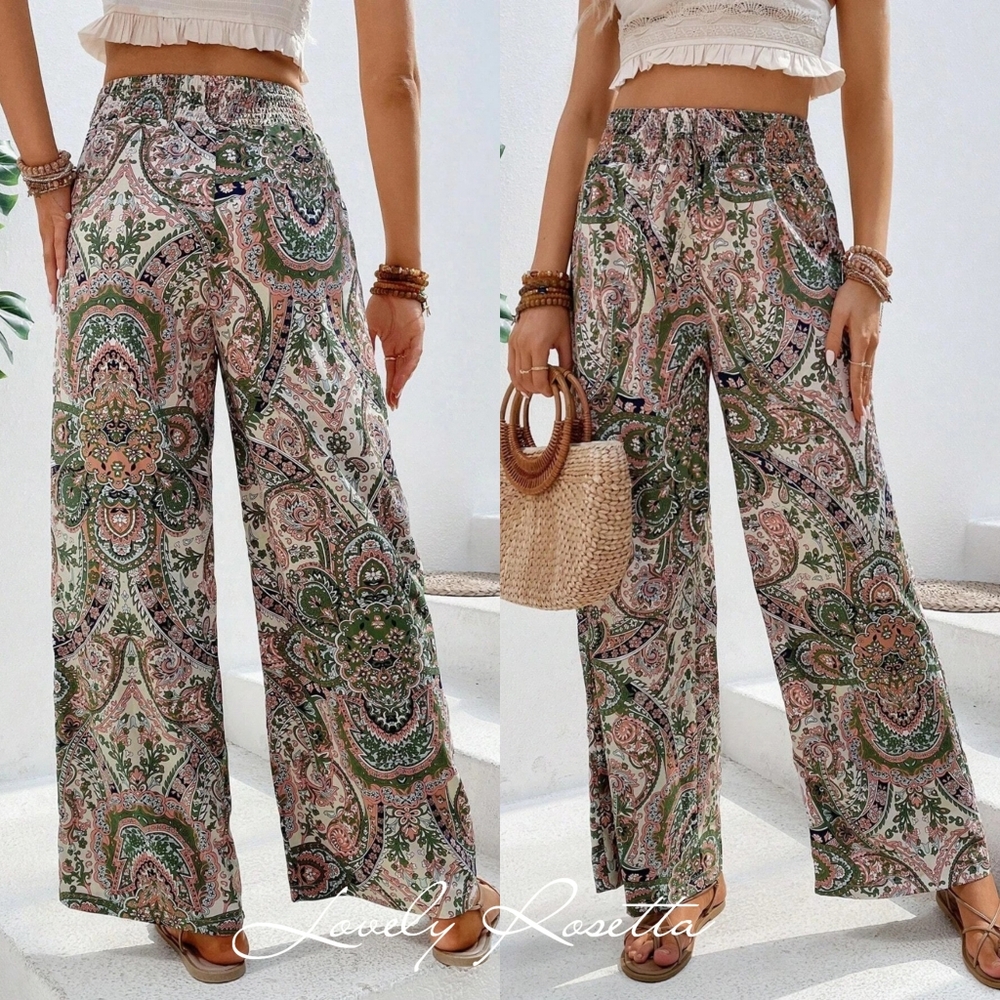 Eye-Catching Printed Wide-Leg Pants - Picture 12 of 13